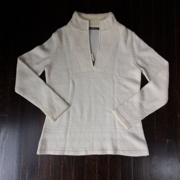 Liz Claiborne Sweaters - Half-zip sweater; off-white; only worn once
